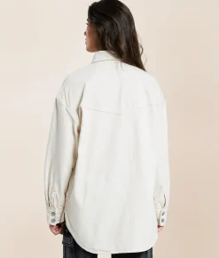 HIDDEN Oversized Denim Jacket Ecru Discount