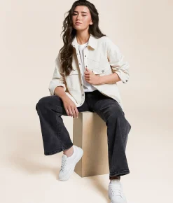 HIDDEN Oversized Denim Jacket Ecru Discount