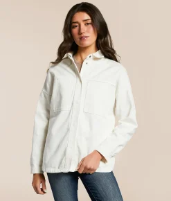 Tops|Coats & Jackets | Stoosh Oversized Denim Shacket Off White