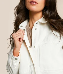 Tops|Coats & Jackets | Stoosh Oversized Denim Shacket Off White
