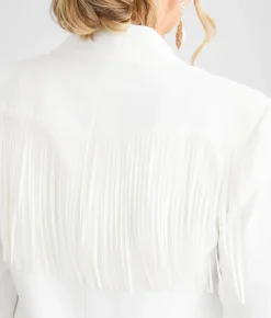 GeeGee Clothing Oversized Fringe Blazer Off White Discount