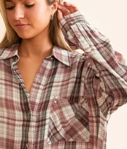 BKE Oversized Plaid Shirt Multi Online