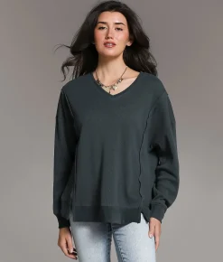 Tops | BKE Oversized Thermal Top Dark Slate