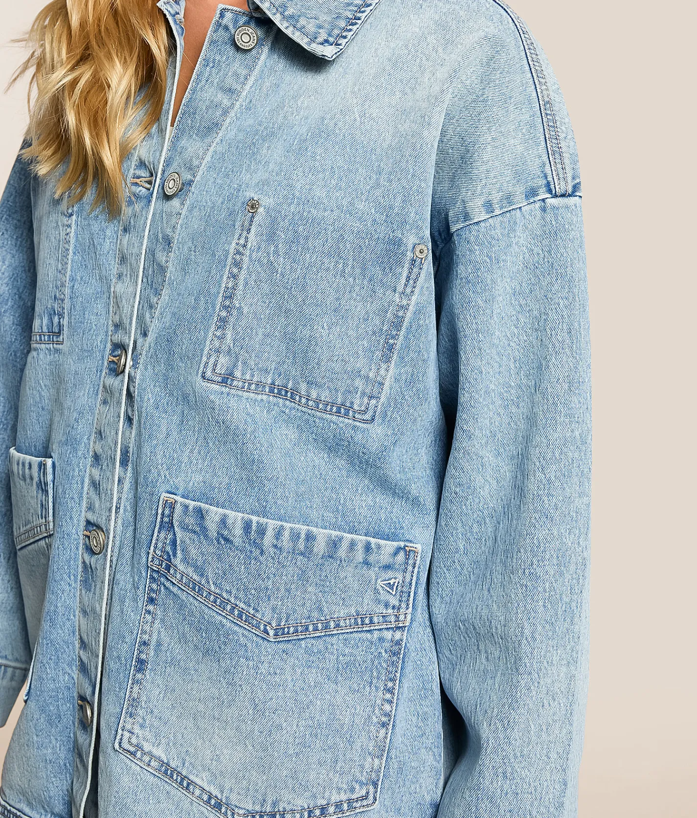 Tops|Coats & Jackets | HIDDEN Oversized Trucker Denim Stretch Jacket Medium Wash