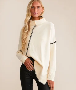 Tops | BKE Oversized Tunic Sweater Chili Pepper
