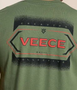 Veece Overspray T-Shirt Olive Heather Sale