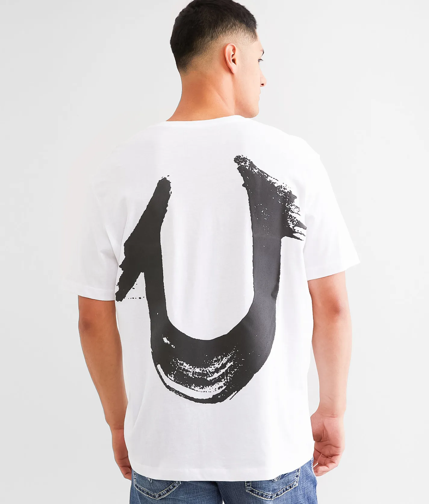 True Religion Overt Painted T-Shirt Optic White Outlet