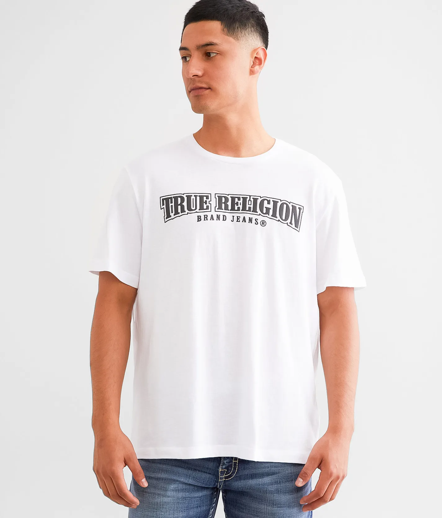 True Religion Overt Painted T-Shirt Optic White Outlet