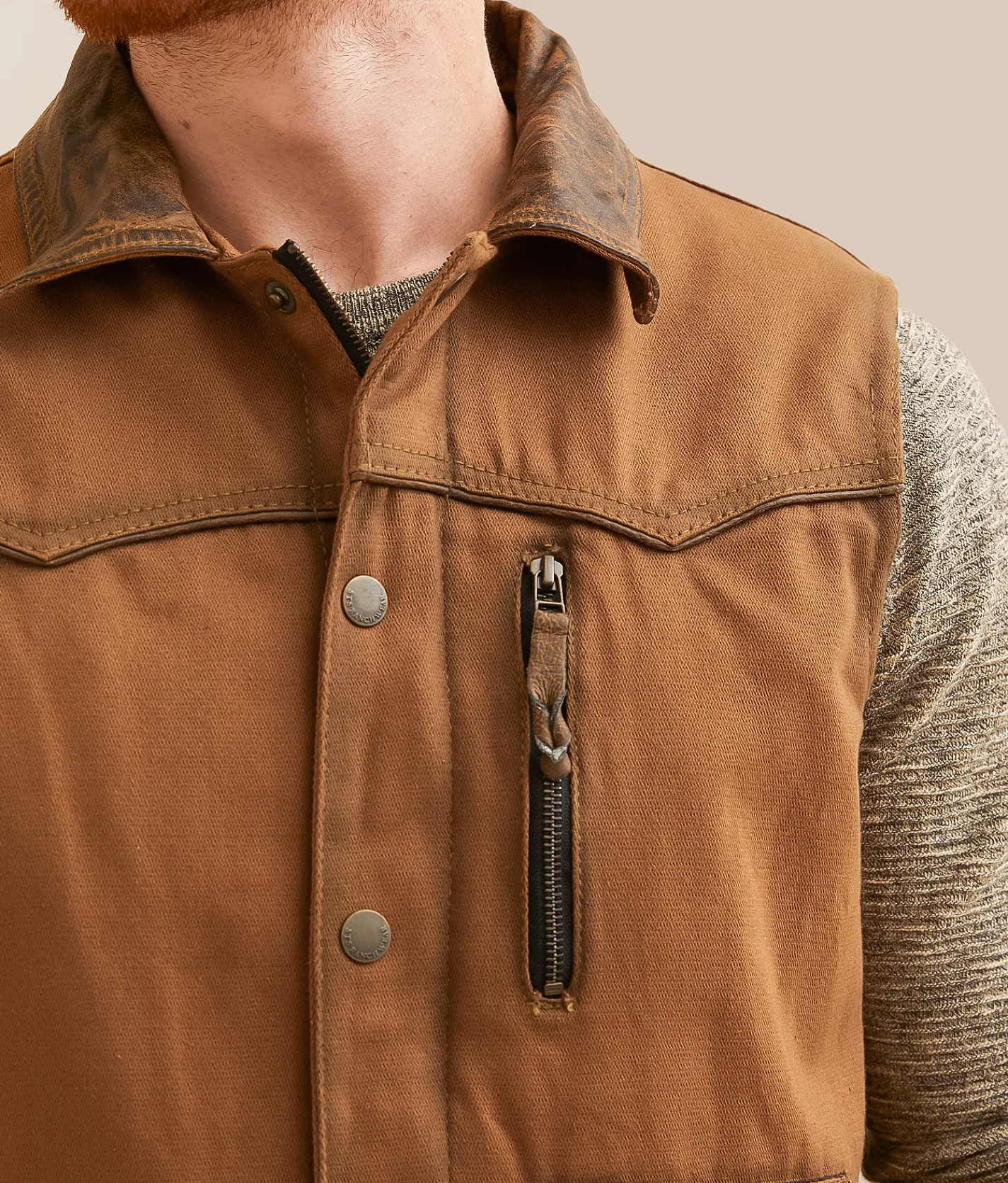 Tops|Coats & Jackets | STS Owen Canvas Vest Tobacco