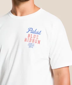 Tops|Graphic T-Shirts | Bioworld Pabst Blue Ribbon Racing T-Shirt White