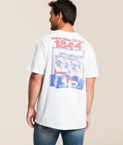 Tops|Graphic T-Shirts | Bioworld Pabst Blue Ribbon Racing T-Shirt White