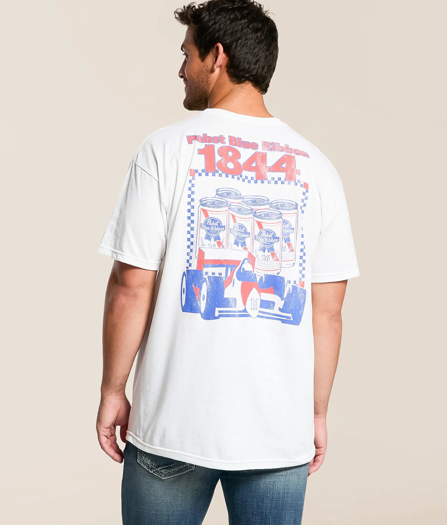 Tops|Graphic T-Shirts | Bioworld Pabst Blue Ribbon Racing T-Shirt White