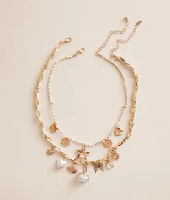 BKE 2 Pack Charm Necklace Set Gold