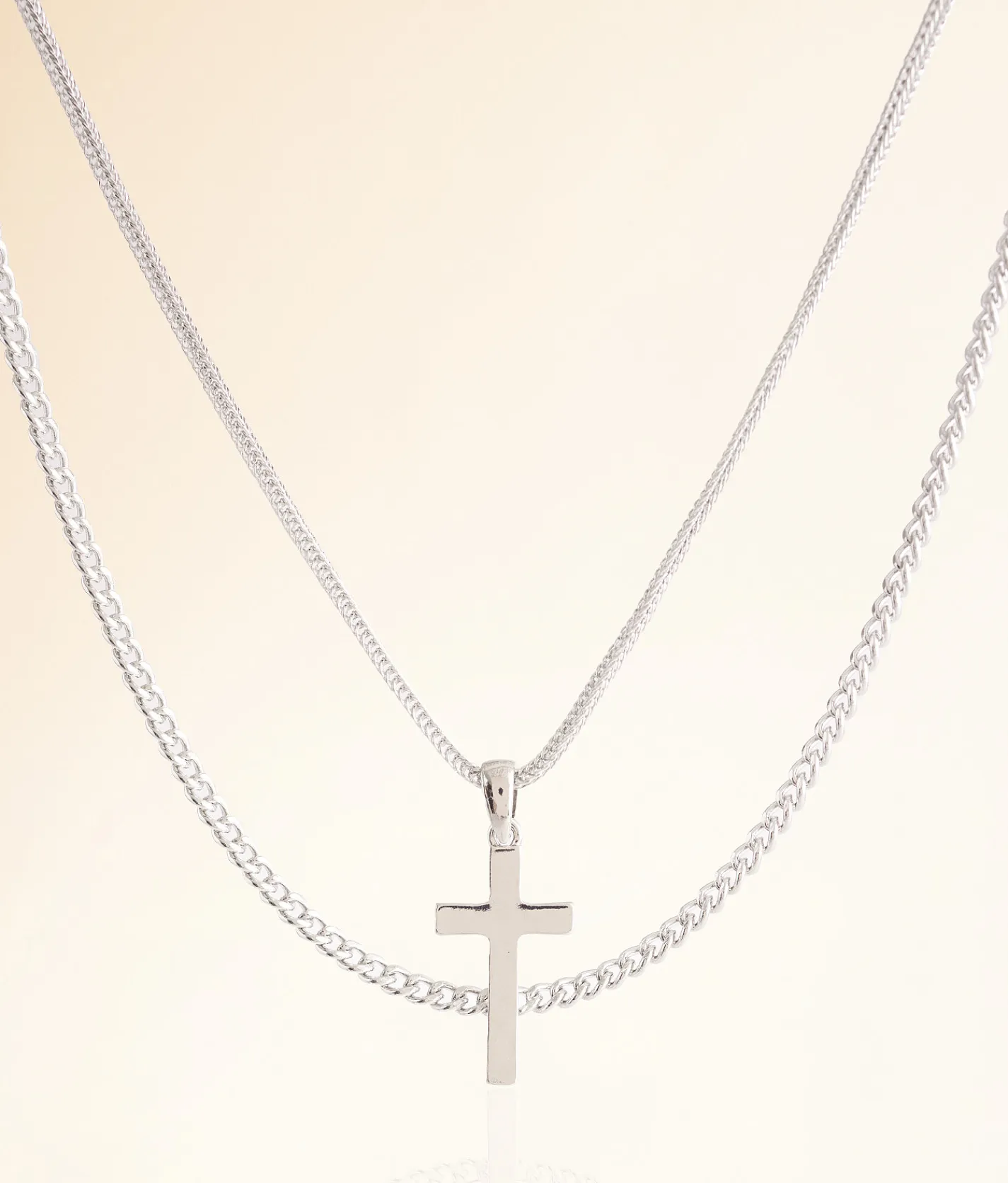 BKE 2 Pack Cross 18" & 20" Necklace Set Silver Online