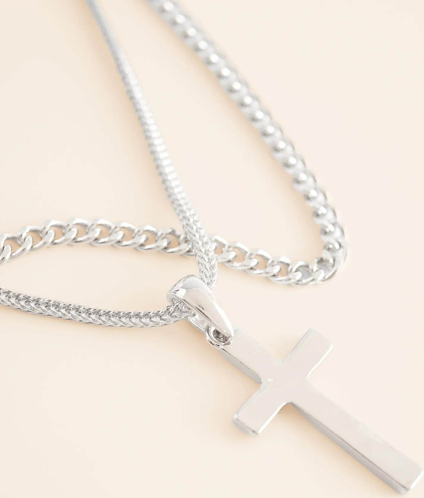 BKE 2 Pack Cross 18" & 20" Necklace Set Silver Online