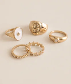 Accessories | BKE 5 Pack Glam Ring Set Gold