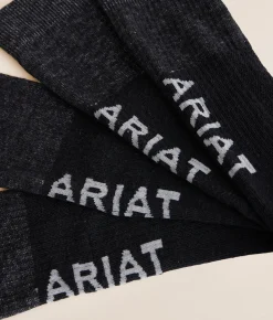 Activewear | Ariat 2 Pack VenTEK Western Boot Socks Black