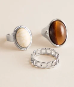 Accessories | Sterling & Stitch 3 Pack Western Ring Set Silver
