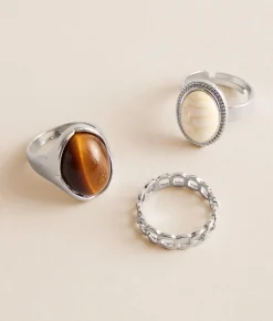 Sterling & Stitch 3 Pack Western Ring Set Silver Outlet