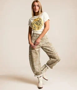 Jeans|Bottoms | Veveret Paisley Barrel Jean Sand
