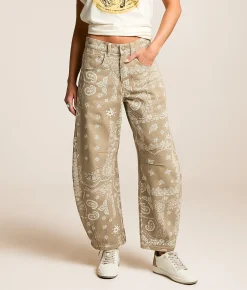 Jeans|Bottoms | Veveret Paisley Barrel Jean Sand