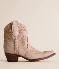 Shoes | Circle G by Corral Paisley Western Leather Ankle Boot White