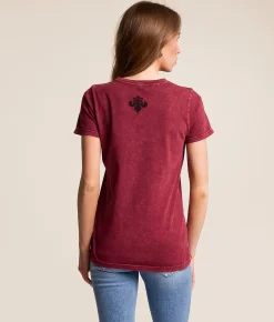 Affliction Pale Sorrow T-Shirt Burgundy Lava Wash Discount