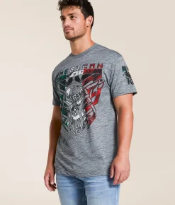 Tops|Graphic T-Shirts | American Fighter Palmas T-Shirt Heather Grey Tetris
