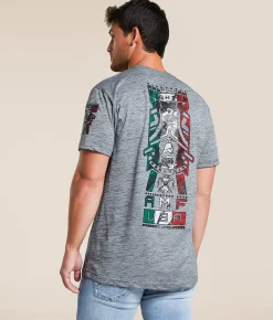 Tops|Graphic T-Shirts | American Fighter Palmas T-Shirt Heather Grey Tetris