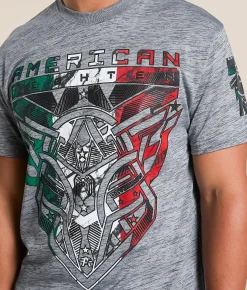 Tops|Graphic T-Shirts | American Fighter Palmas T-Shirt Heather Grey Tetris