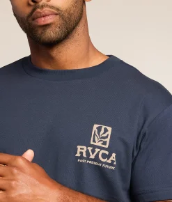 RVCA Palm Grove T-Shirt Moody Blue Clearance