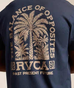 RVCA Palm Grove T-Shirt Moody Blue Clearance