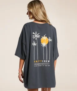 Tops | Salty Crew Palm Set Cover-Up T-Shirt Charcoal