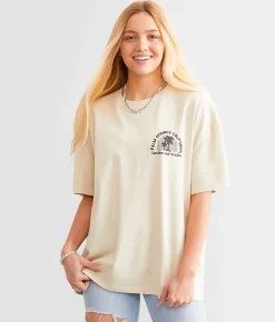 Modish Rebel Palm Springs California Oversized T-Shirt Beige Sale