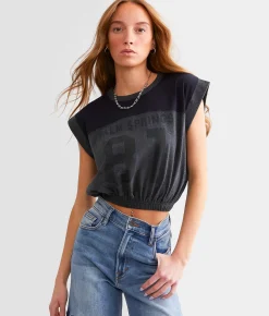 FITZ + EDDI Palm Springs Cropped T-Shirt Charcoal Best