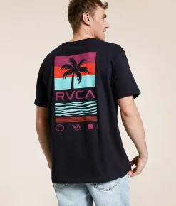 RVCA Palm Stack T-Shirt Black Discount