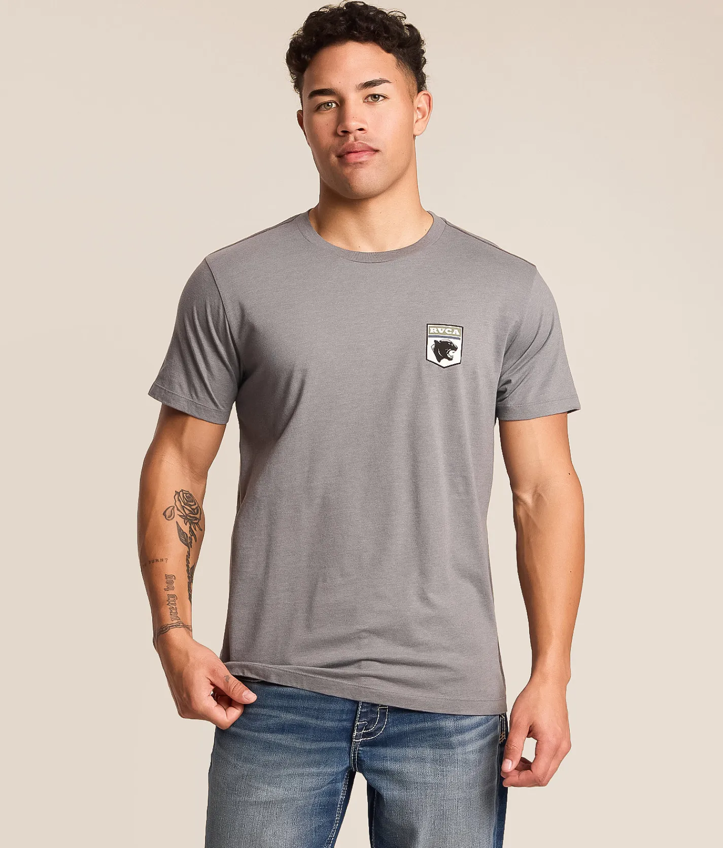 Tops|Graphic T-Shirts | RVCA Pantero T-Shirt Smoke