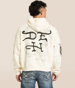 Tops | Ed Hardy Panther Flame Hooded Sweatshirt Ivory