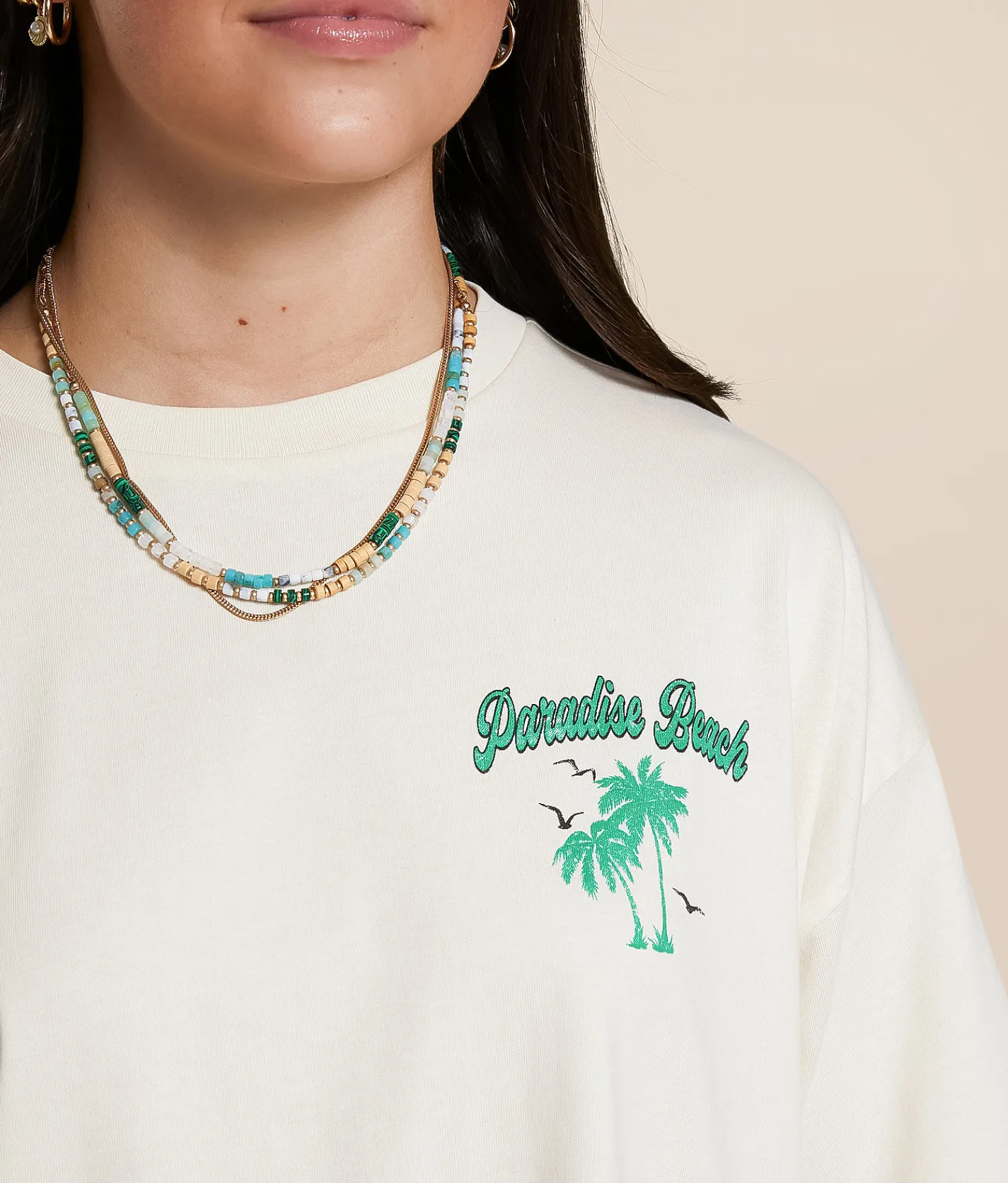 Modish Rebel Paradise Beach T-Shirt Birch Best