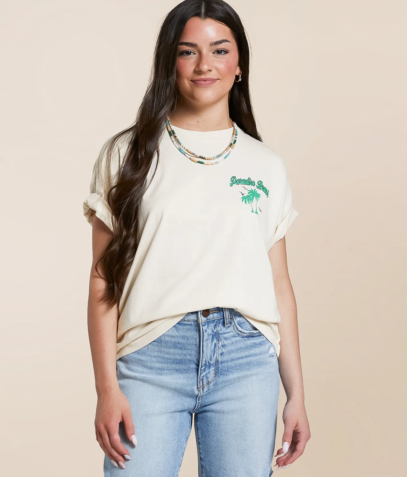 Modish Rebel Paradise Beach T-Shirt Birch Best
