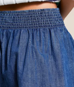 Free People Paradise Found Denim Skort Capri Blue Online