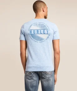 Tops|Graphic T-Shirts | Hurley Parallel T-Shirt White Blue Heroic