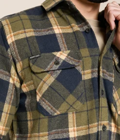 Howitzer Paratrooper Flannel Shirt Green Orange Brown Cream Online