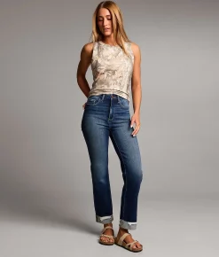 BKE Parker Cropped Straight Stretch Jean Folmer 12 Clearance