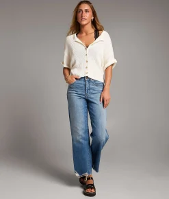 Jeans|Bottoms | BKE Parker Cropped Wide Leg Stretch Jean Thacker