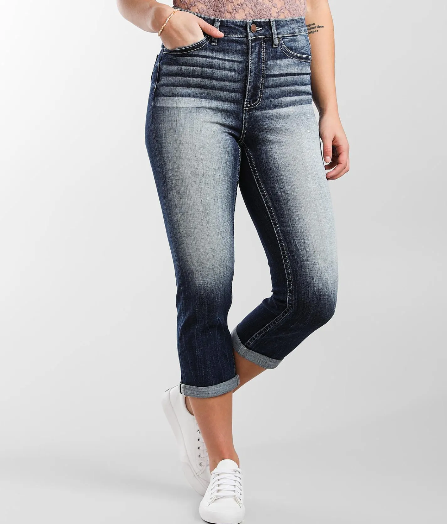 BKE Parker Cuffed Stretch Capri Jean Verax 4 Best