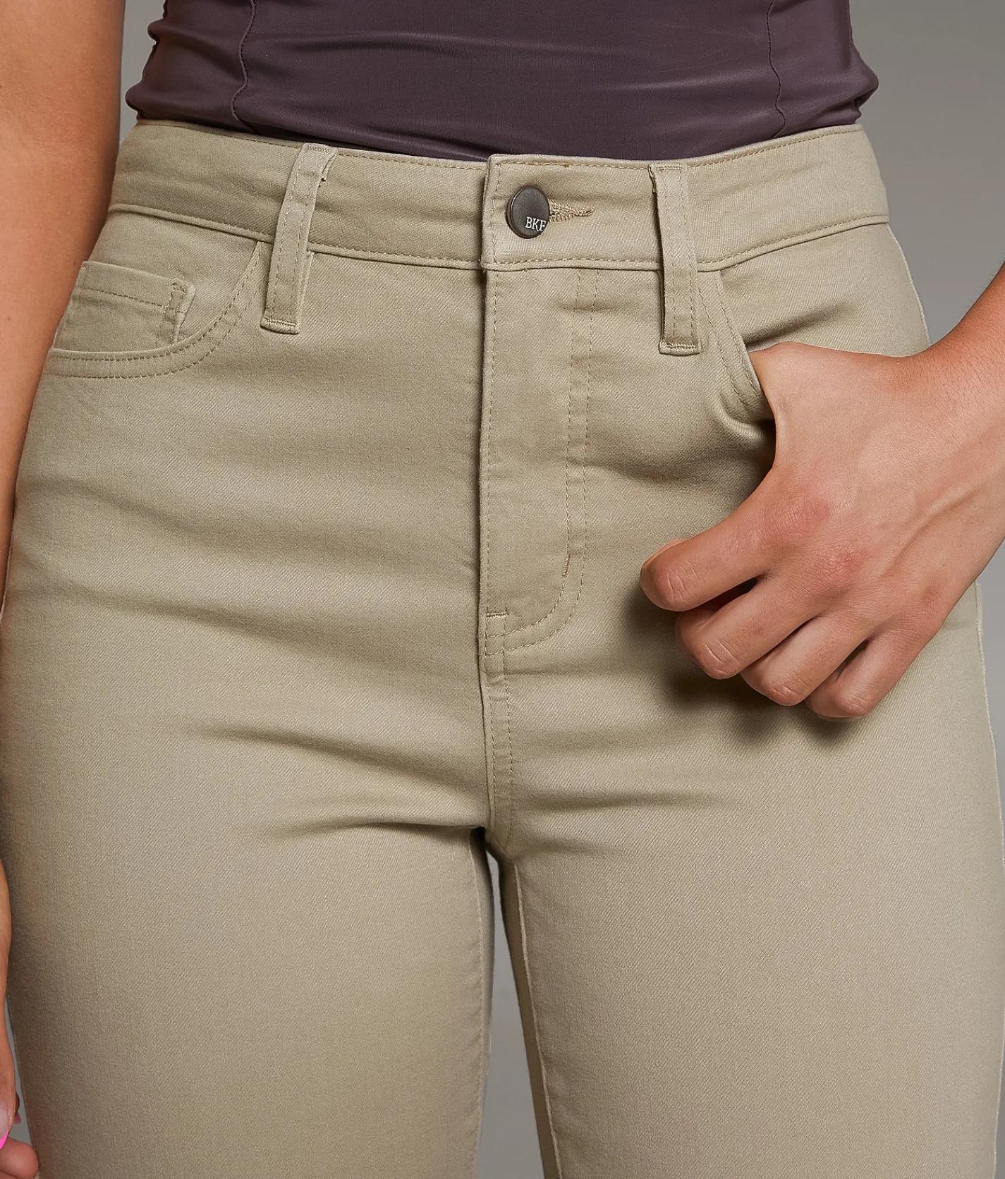 BKE Parker Flare Stretch Pant Khaki Discount
