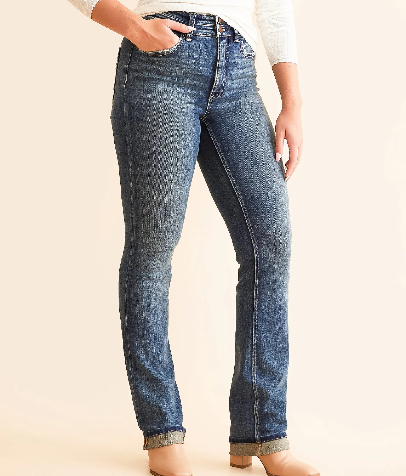 BKE Parker Straight Stretch Cuffed Jean Ambrose 2