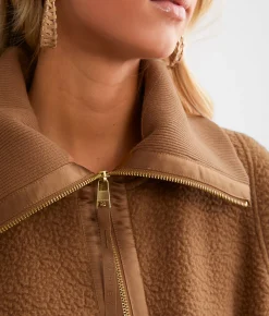 Tops|Activewear | Varley Parnel Half Zip Fleece Pullover Fungi