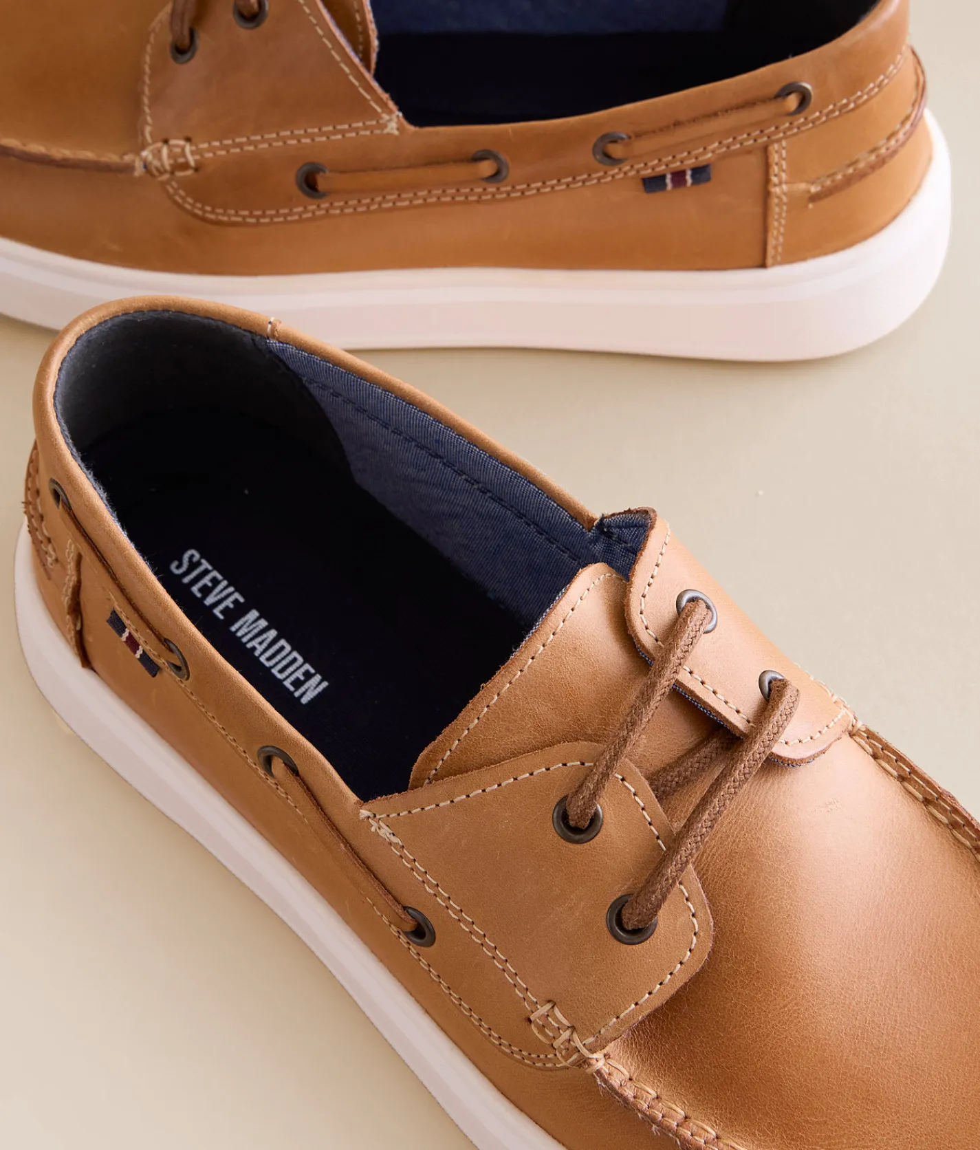 Steve Madden Parnel Leather Shoe Tan Outlet